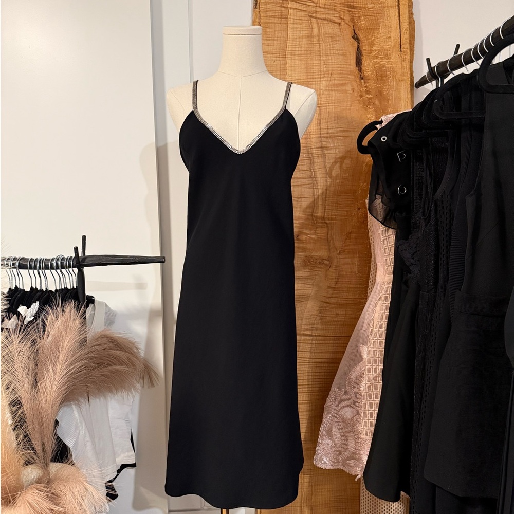 ba&sh Black dress with Brass Spaghetti Straps
